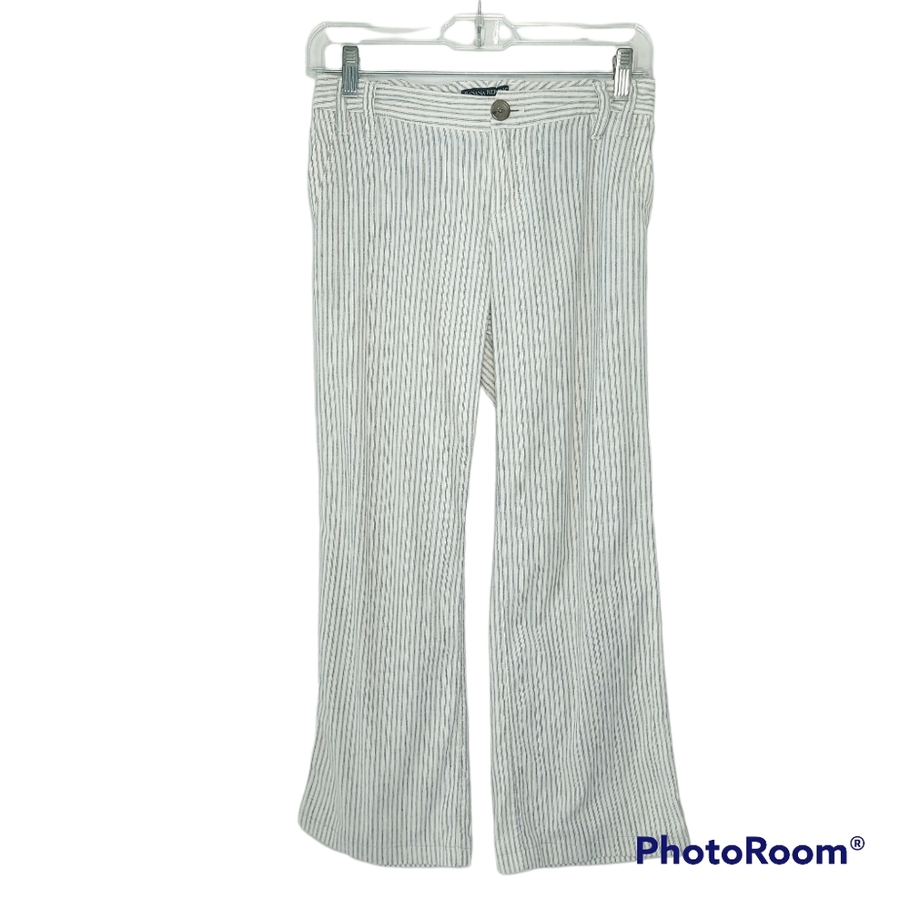 Banana Republic Striped Linen + Cotton Blend Pants